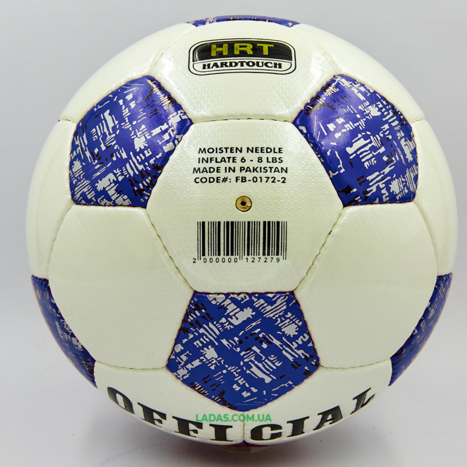 Мяч футбольный №5 PU ламинированный OFFICIAL (бело-синий, сшит вручную)
