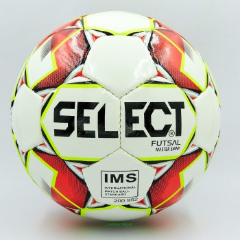 Мяч для футзала №4 ламинированный ST MASTER (красно-белый, сшит вручную)