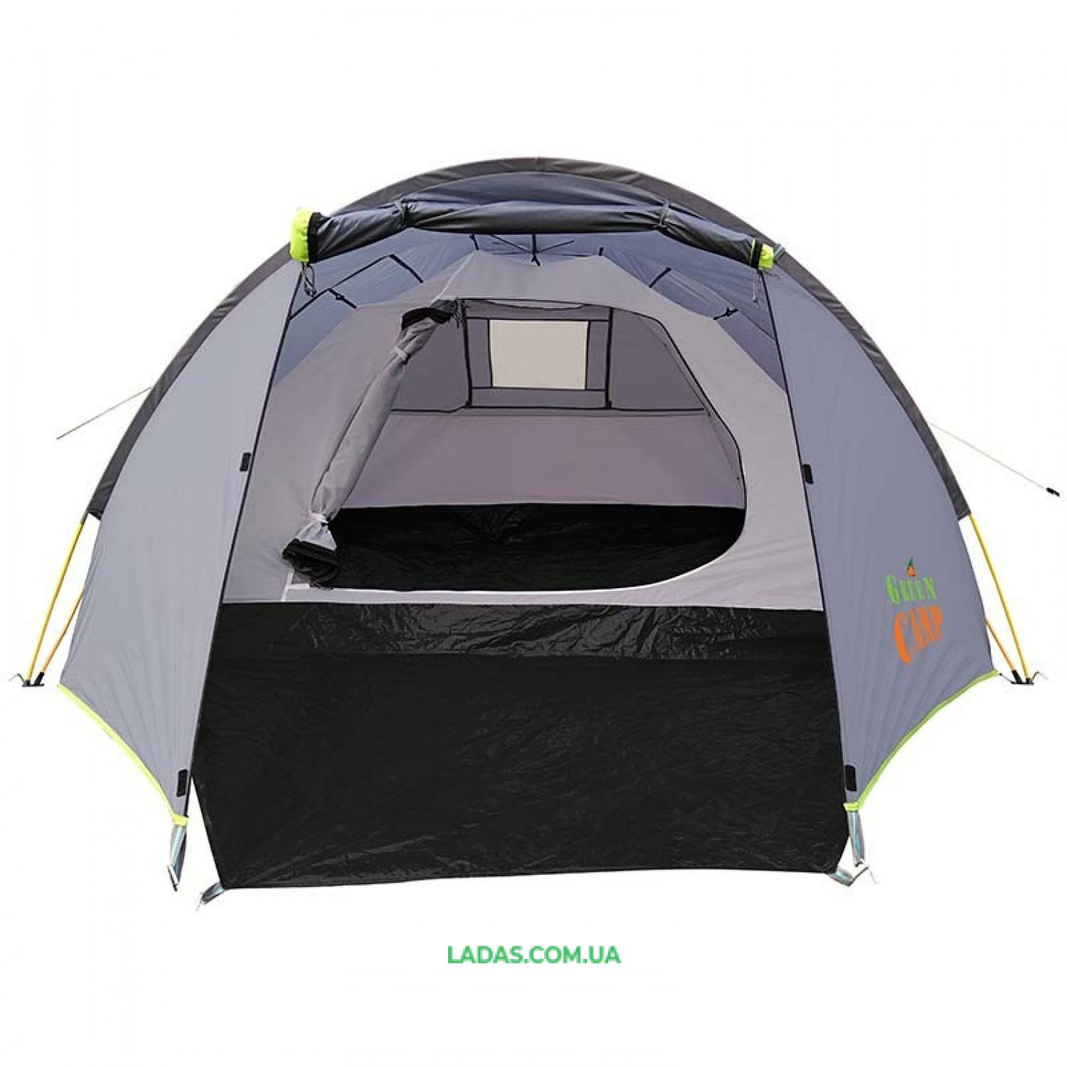 Палатка 4-х местная GreenCamp GC900, автомат(р-р 300 (210+90)  х 230 х 135,PL,серый)