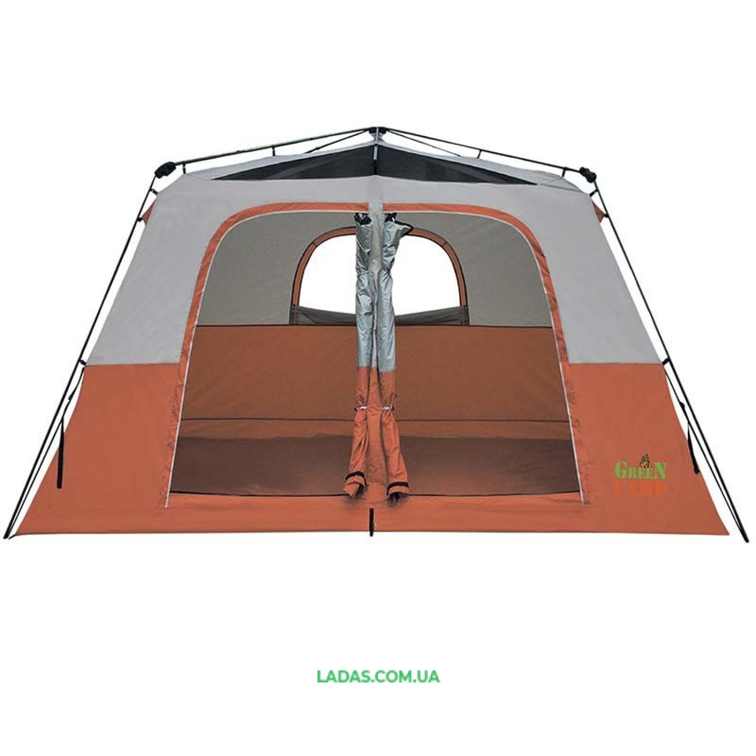 Палатка 6-ти местная GreenCamp GC1610, автомат(р-р 390 х 270 х 180/210 см, оранжевый)