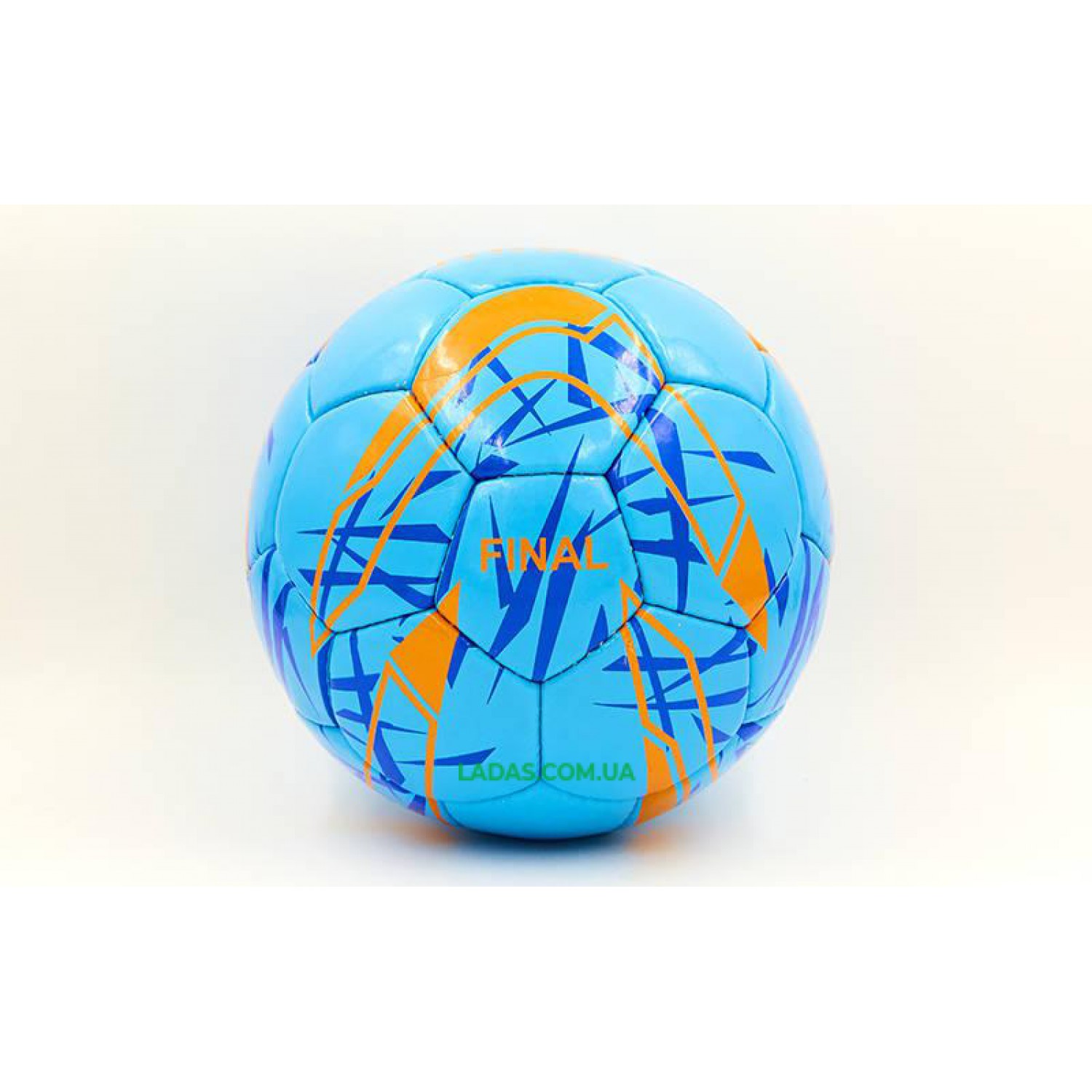 Мяч футбольный №5 PU ламинированный MITER (синий, сшит вручную)