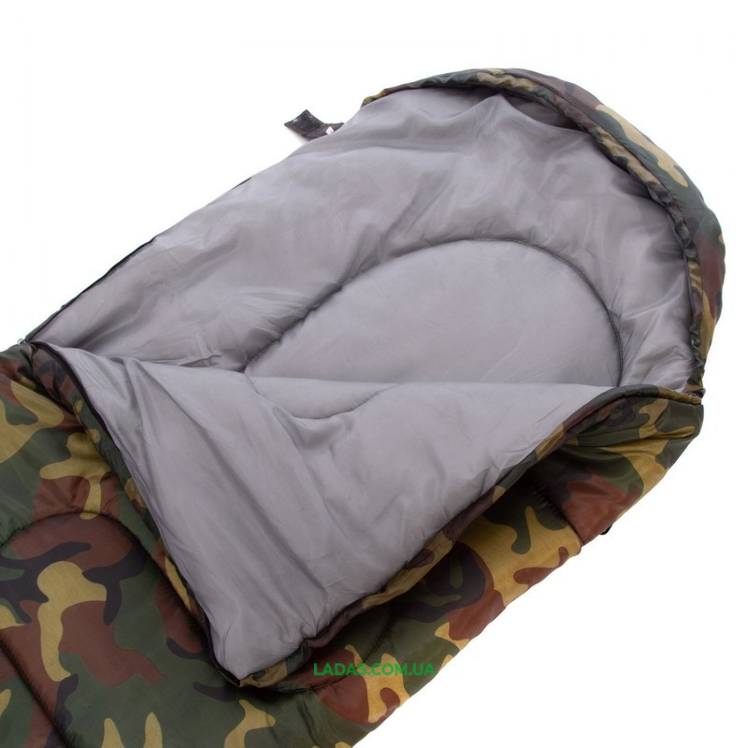 Спальный мешок одеяло с капюшоном камуфляж SY-4062 (PL,хлопок, 500г на м2,р-р 168+32х70см, t+10 до -10)