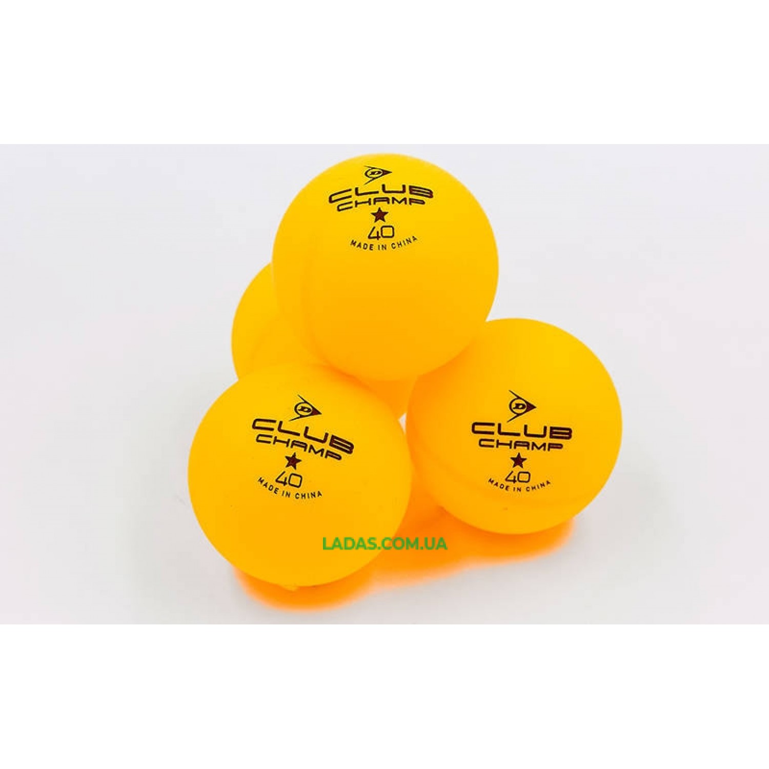 Набор мячей для настольного тенниса 6 штук DUNLOP 1star CLUB CHAMP (пластик, d-40мм, оранжевый)