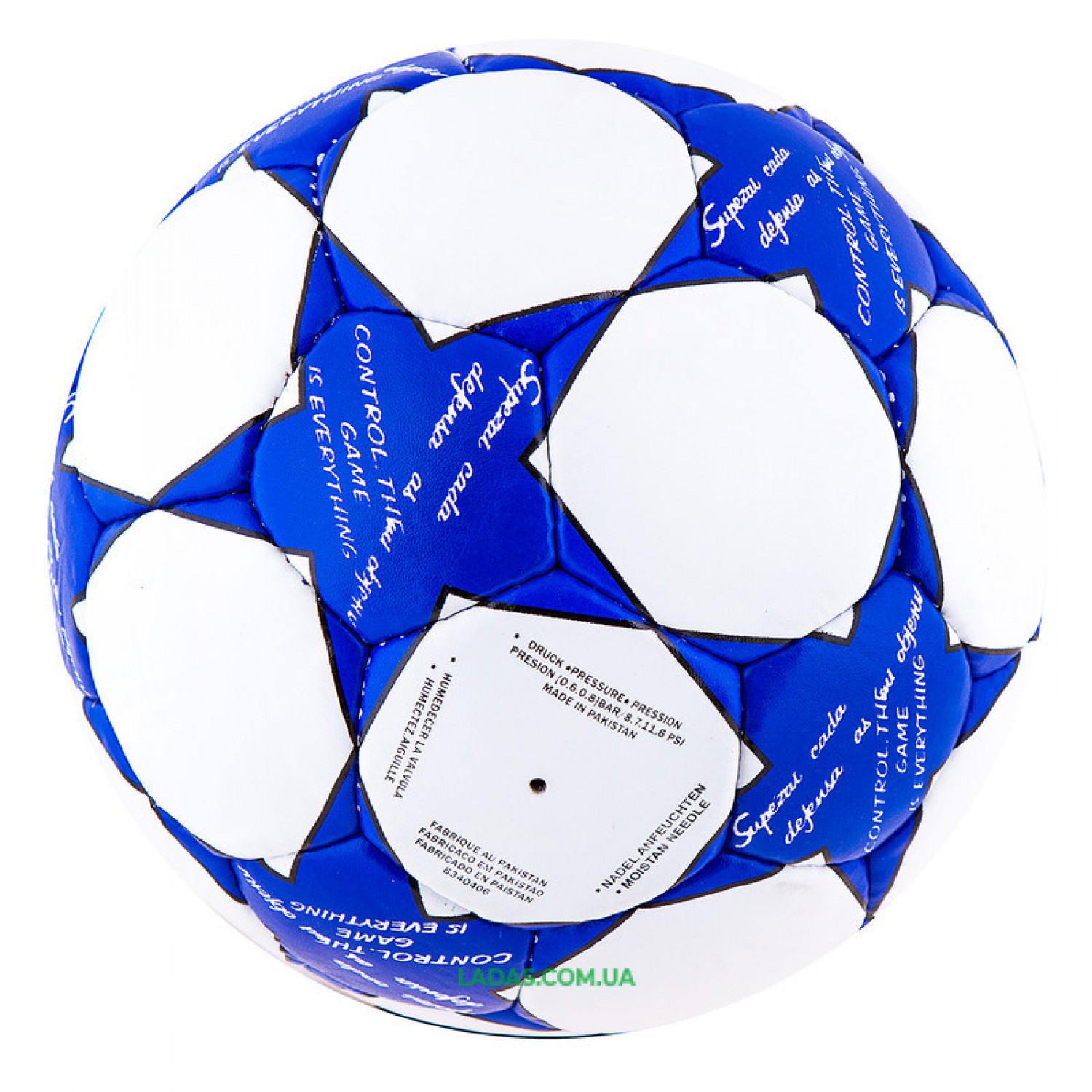 Мяч футбольный DXN Ronex FN2 (сшит вручную, бело-синий)