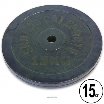 Блины (диски) 15кг обрезиненные d-30мм (1шт*15 кг)