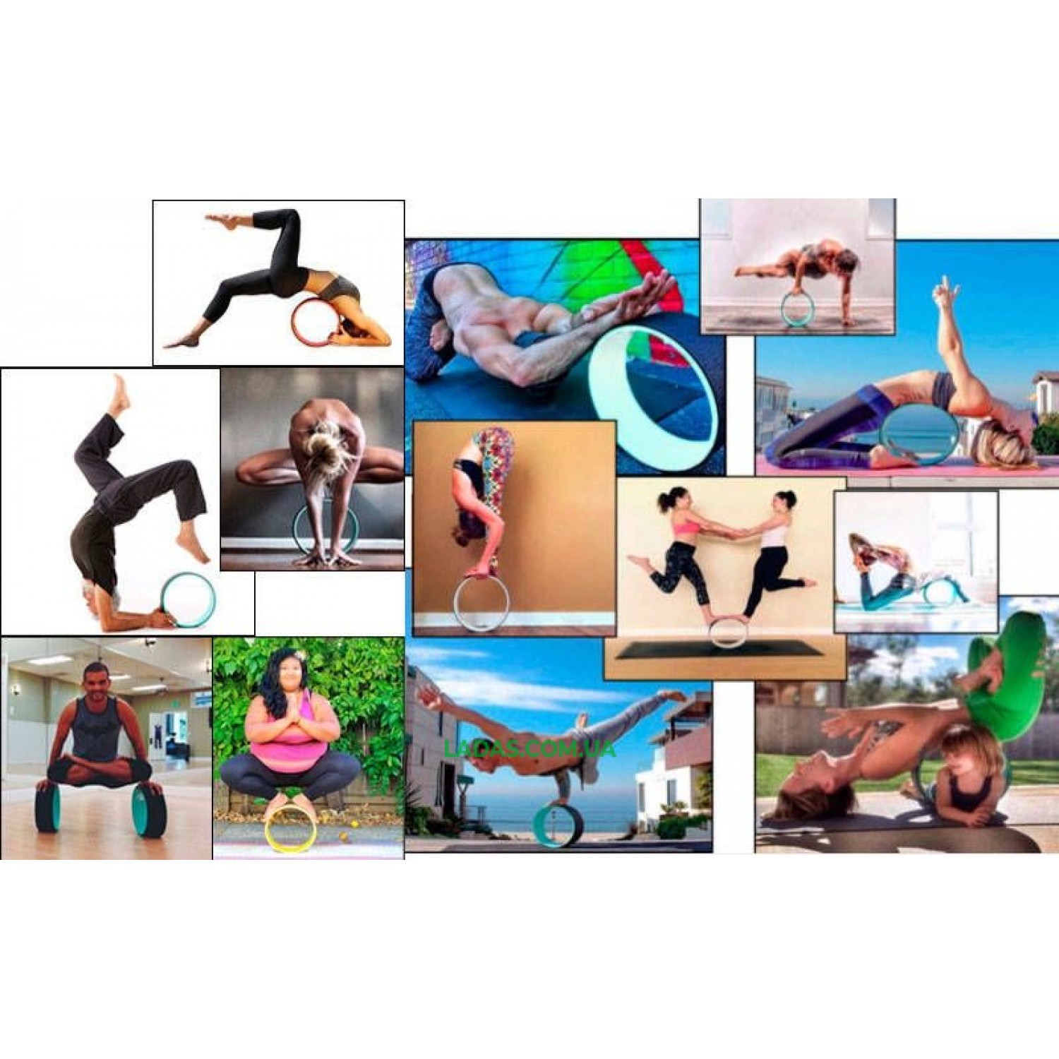 Колесо-кольцо для йоги Fit Wheel Yoga (PVC, TPE, р-р 32х13см, зелено-фиолетовый)