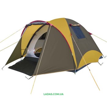 Палатка 3-х местная Mimir Х-11650А(р-р 310 (210+100) х 210 х 150,вес: 5 кг.,песочный/ коричневый)