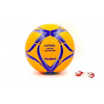 Мяч для футзала №4 PU MOLTEN (оранжевый, клееный)