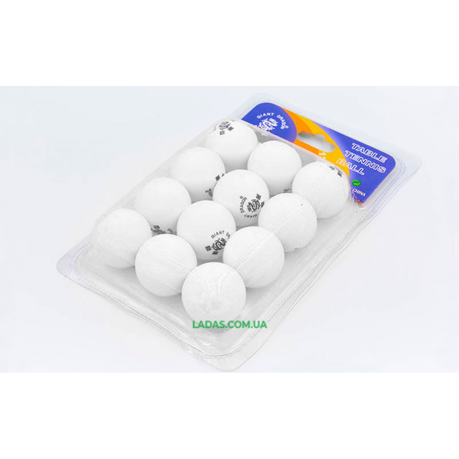 Набор мячей для настольного тенниса 12 штук GIANT DRAGON MT-6558 (целлулоид, d-40мм, цвета в ассортименте)