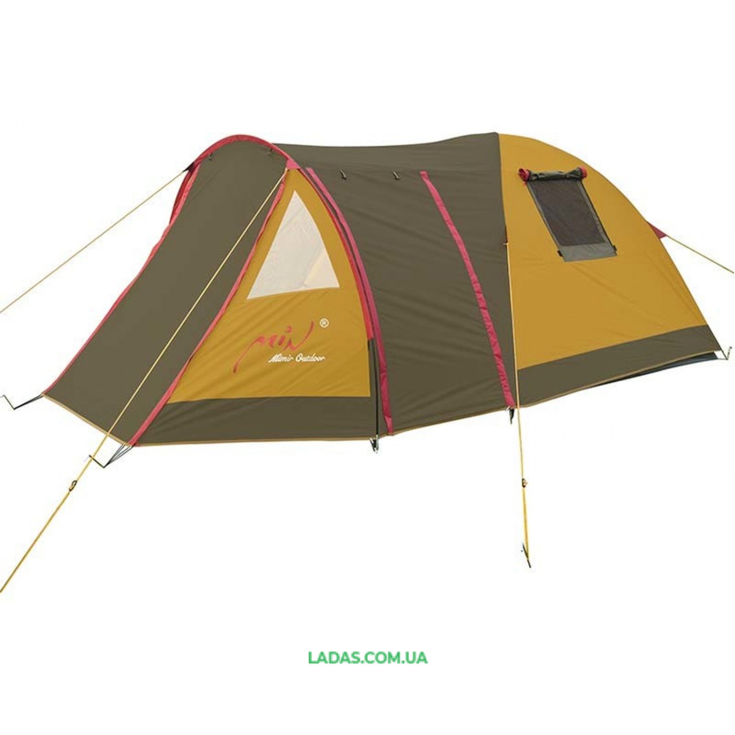 Палатка 3-х местная Mimir MM/Х-1504(р-р 390 (210+90+90) х 210 х 150 см.,коричневый-песочный)