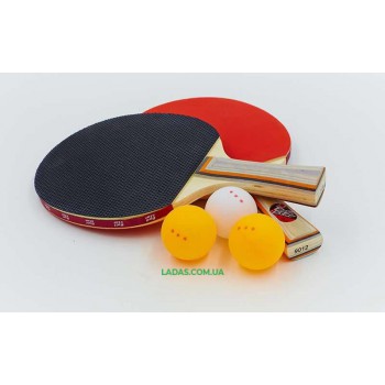 Набор для наст. тенниса Boli prince (2рак+3шар) (древесина, резина, пластик)*