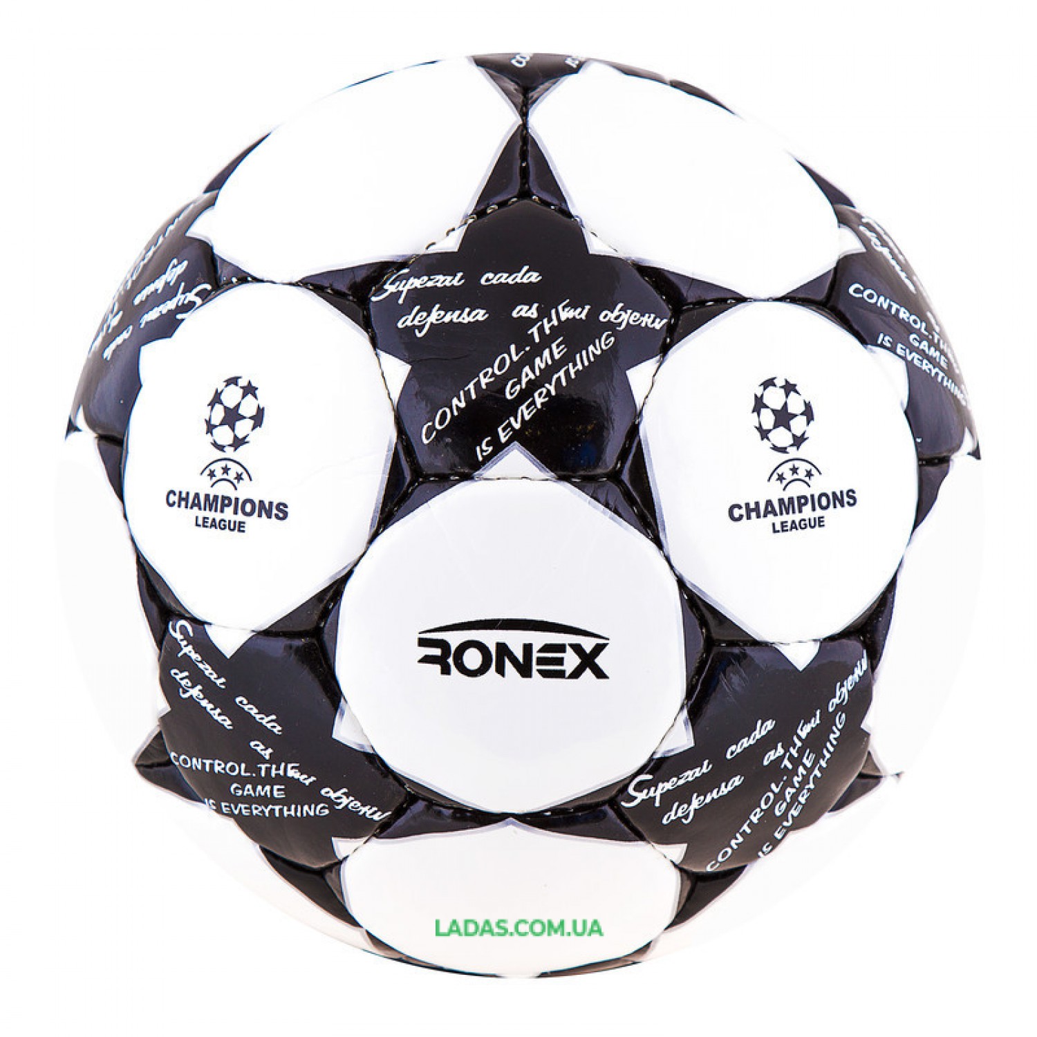 Мяч футбольный DXN Ronex FN2 (сшит вручную, бело-черный)
