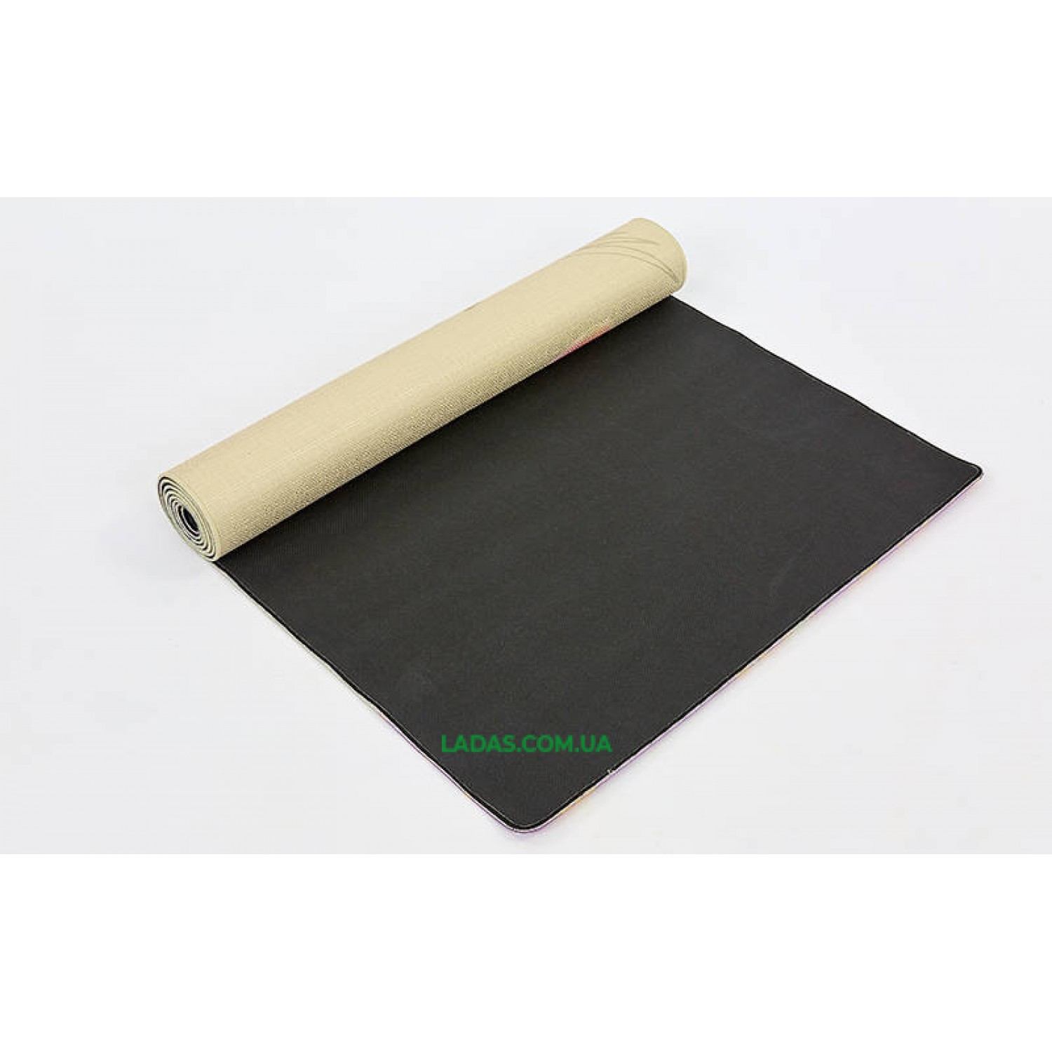 Коврик для йоги Джутовый (Yoga mat) двухслойный (1,83мx0,61мx3мм, лен, каучук)