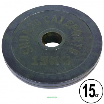 Блины (диски) 15кг обрезиненные d-52мм (1шт*15 кг)