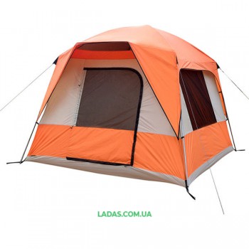Палатка 4+1 местная GreenCamp GC10, автомат(р-р 300 х 270 х 180/205 см.,оранжевый)