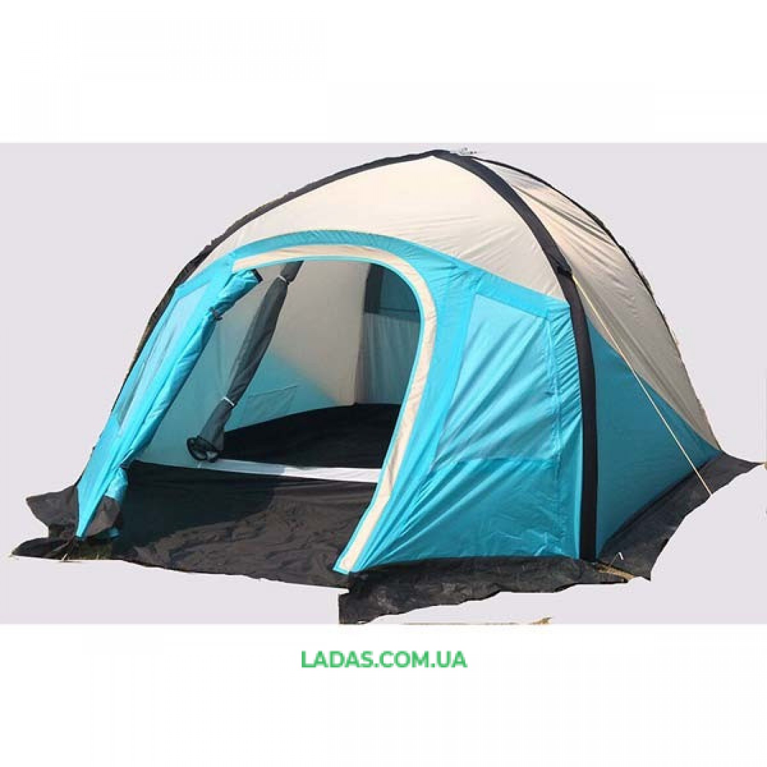 Палатка 3-х местная Mimir 800 , надувная( р-р 2.1 х 2.1 х 1.45 м,вес: 6,5 кг,цвет: голубой-серый)